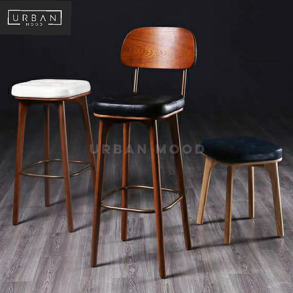 WARDEN Industrial Walnut Bar Chair