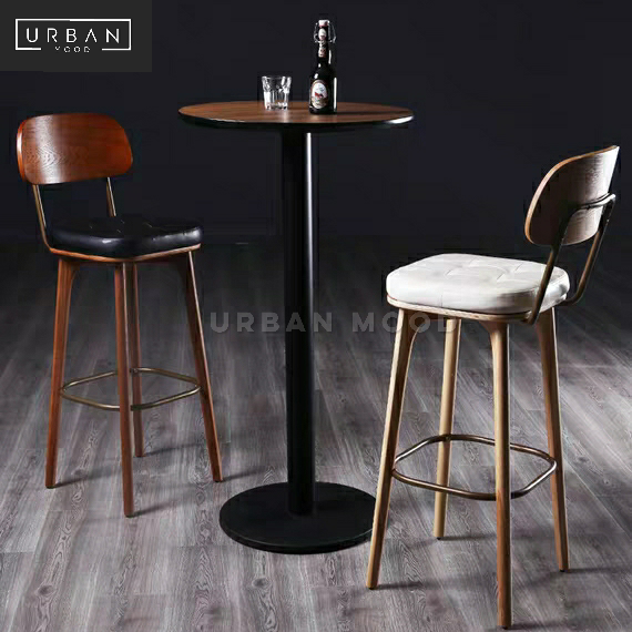 WARDEN Industrial Walnut Bar Chair