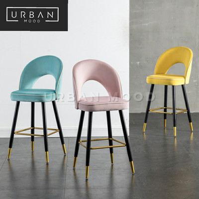 HANDLER Modern Velvet Bar Chair