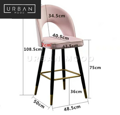 HANDLER Modern Velvet Bar Chair