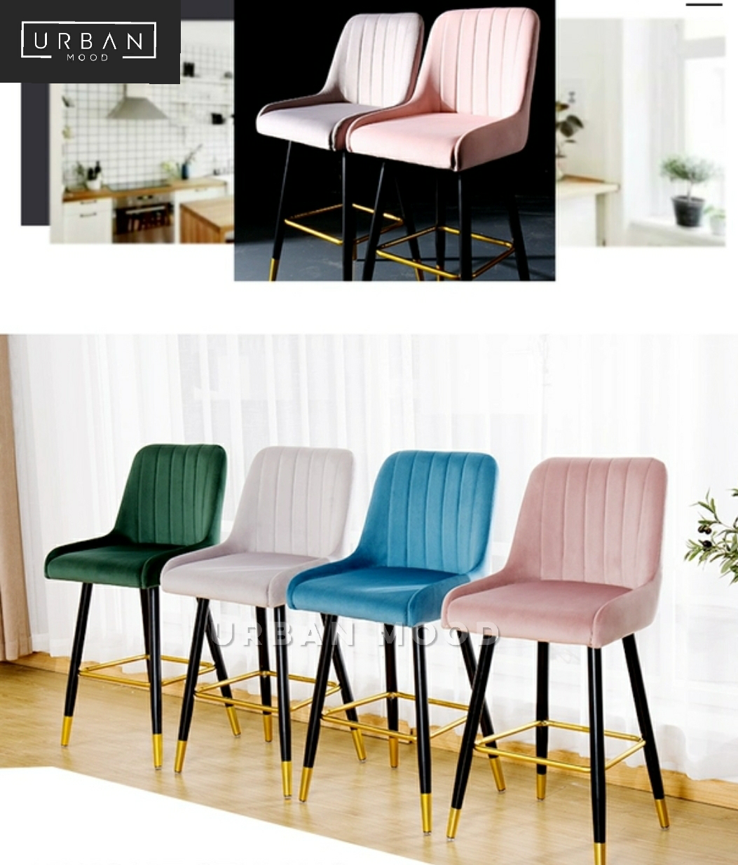 RELISH Classic Velvet Bar Chair