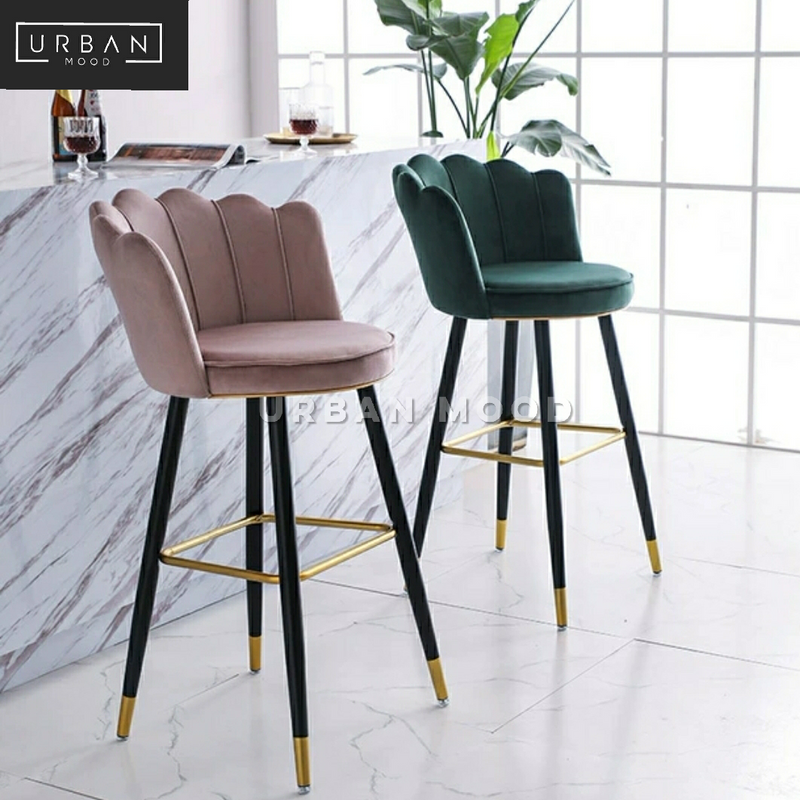 PETAL Modern Velvet Bar Chair