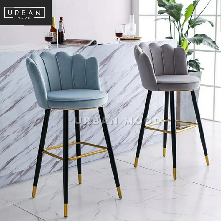 PETAL Modern Velvet Bar Chair