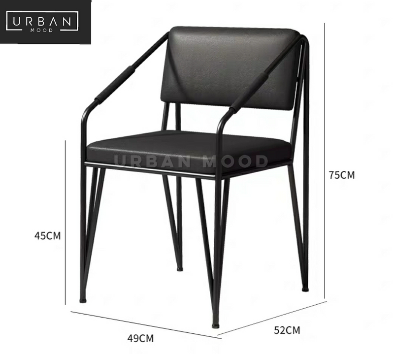 TRIBE Industrial Faux Leather Dining Chair