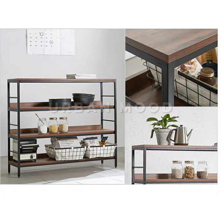 LESTER Industrial Solid Wood Shelf