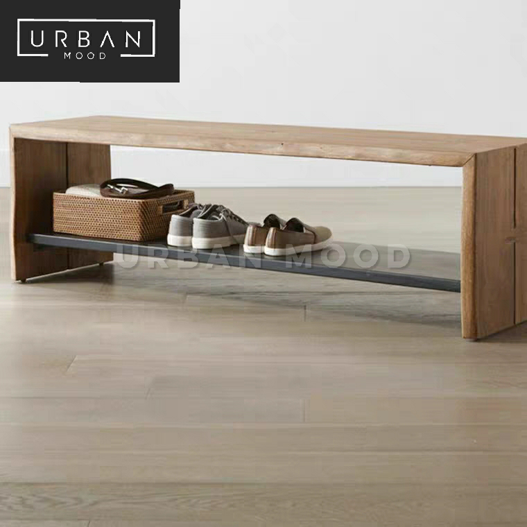 LINEAR Industrial Solid Wood Bench
