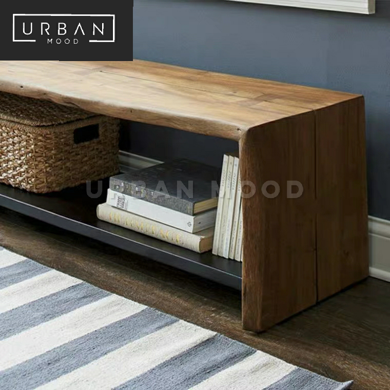 LINEAR Industrial Solid Wood Bench