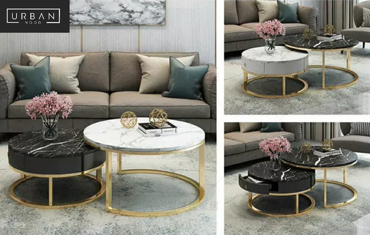 TIANA Modern Marble Nesting Coffee Table