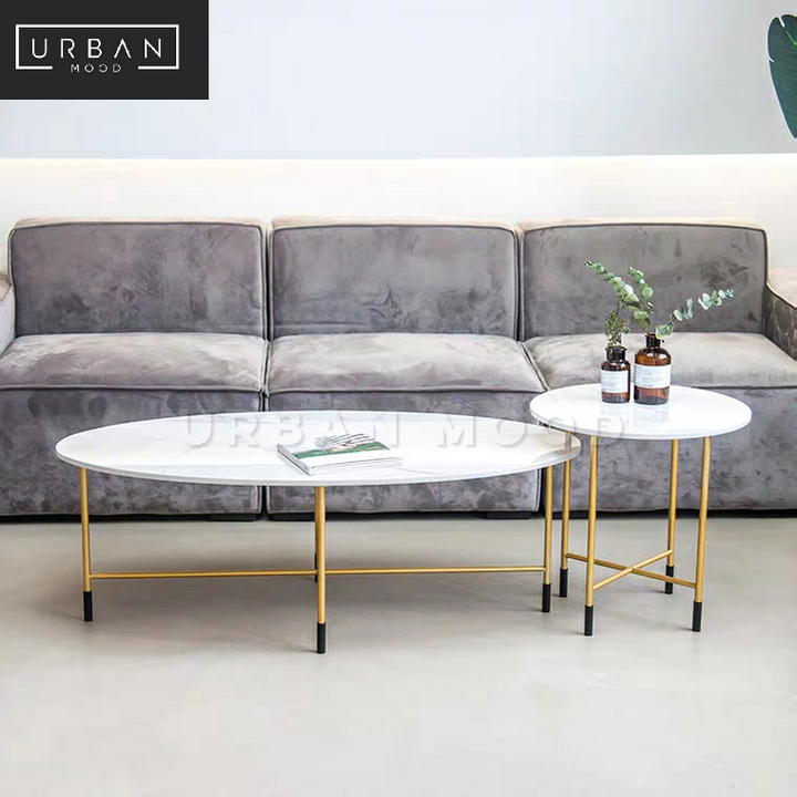 GLORY Modern Oval Marble Coffee Table