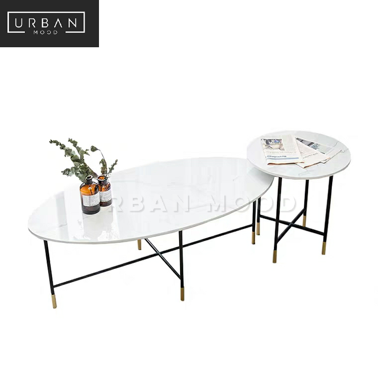 GLORY Modern Oval Marble Coffee Table