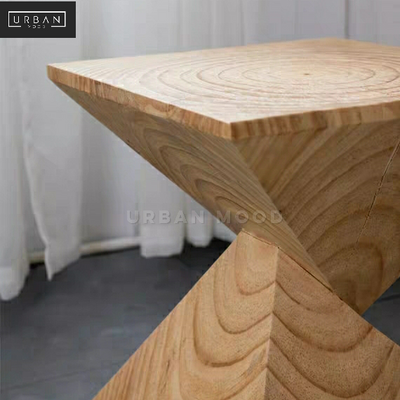 TROPEZ Rustic Solid Wood Side Table