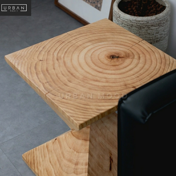 TROPEZ Rustic Solid Wood Side Table