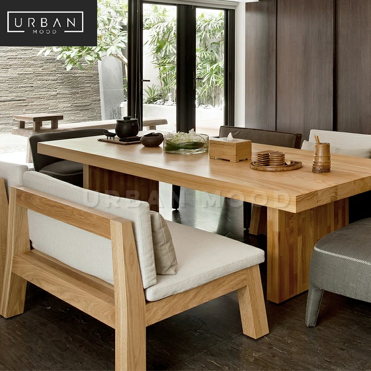 RIDGE Scandinavian Solid Wood Dining Table & Bench