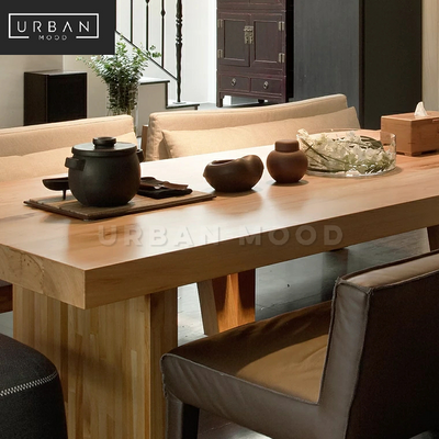 RIDGE Scandinavian Solid Wood Dining Table & Bench