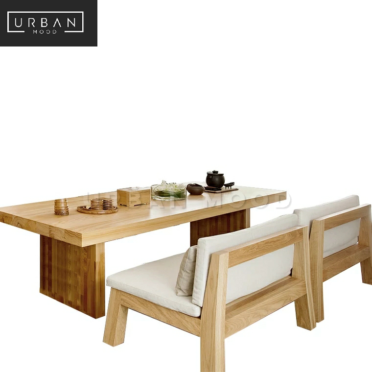 RIDGE Scandinavian Solid Wood Dining Table & Bench