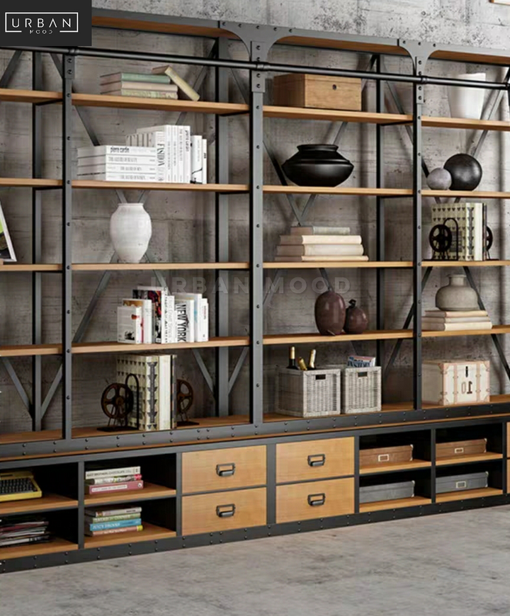 AUROR Industrial Metal Library Shelf