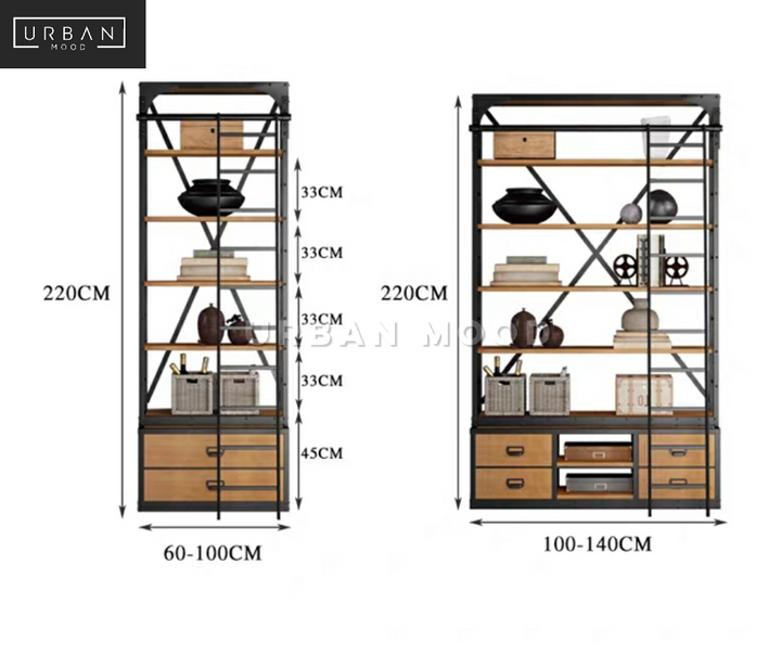 AUROR Industrial Metal Library Shelf