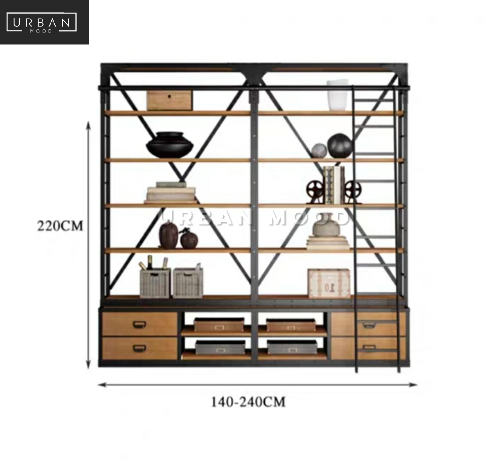 AUROR Industrial Metal Library Shelf