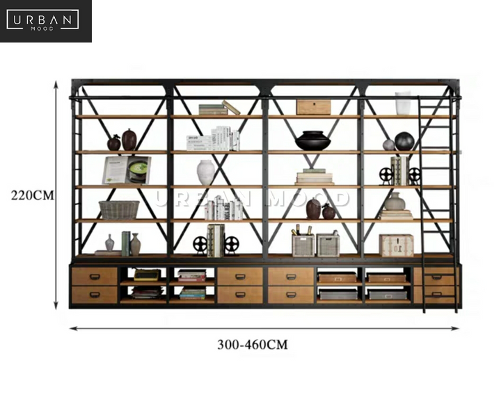 AUROR Industrial Metal Library Shelf