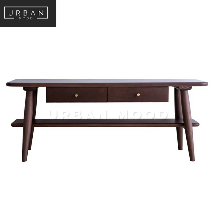 WYNNE Rustic Solid Wood Hallway Bench