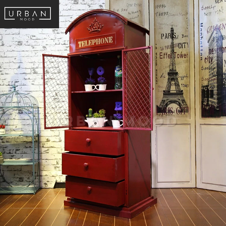 Phone booth display cabinet