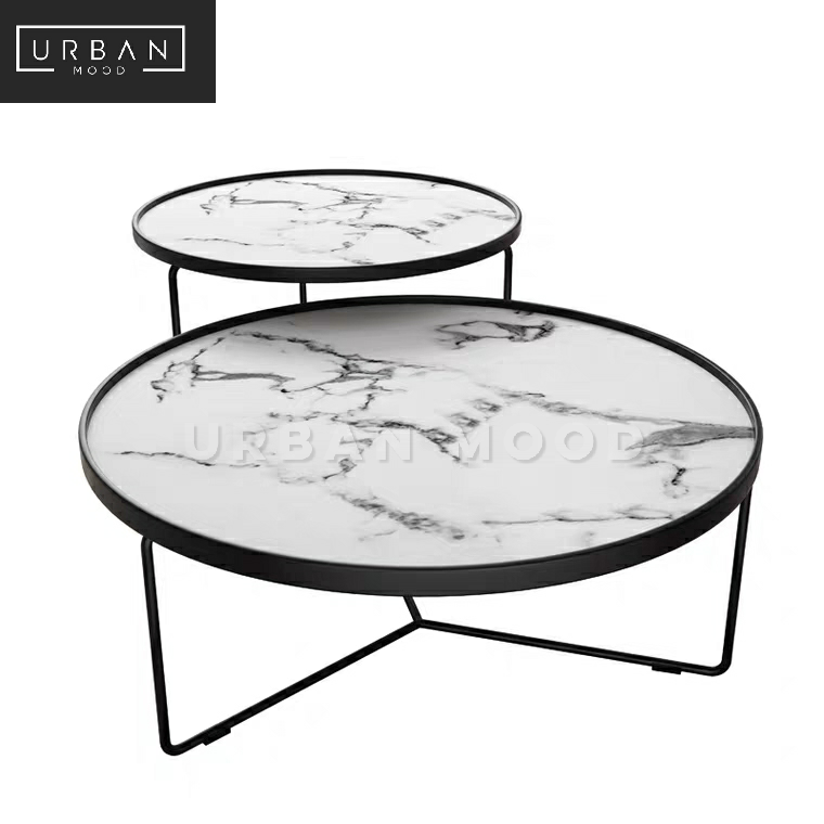NIXIE Round Marble Nesting Coffee Table