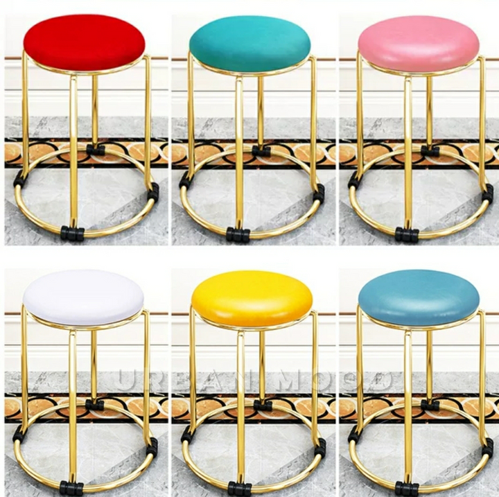 KEVAN Modern Velvet Round Dining Stool