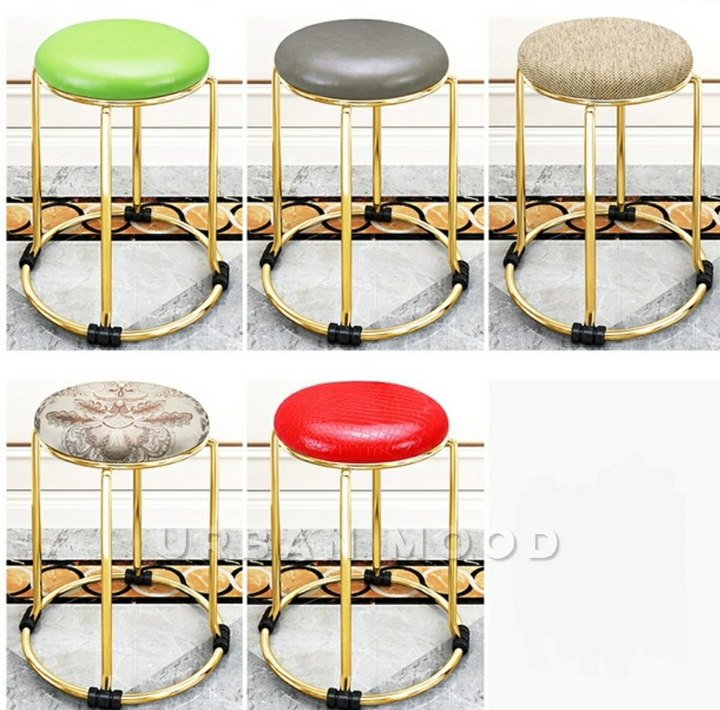 KEVAN Modern Velvet Round Dining Stool