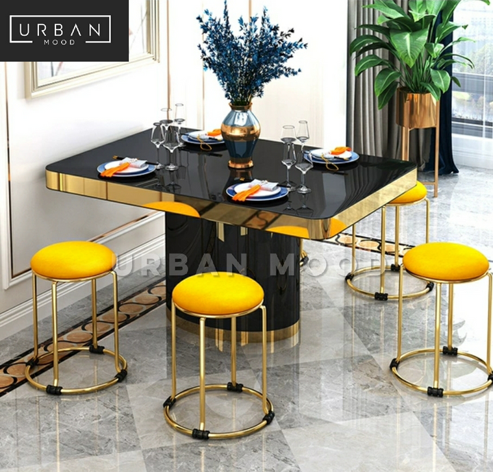 KEVAN Modern Velvet Round Dining Stool