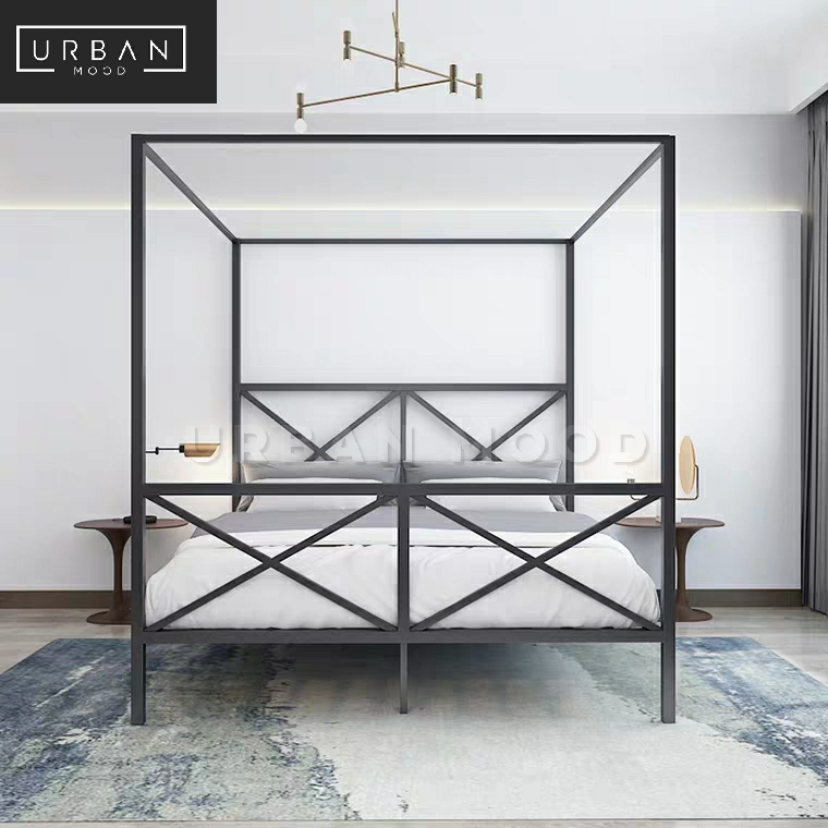 BARD Modern Industrial Canopy Bedframe