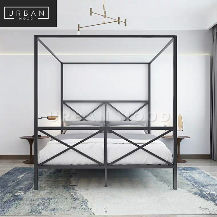 BARD Modern Industrial Canopy Bedframe