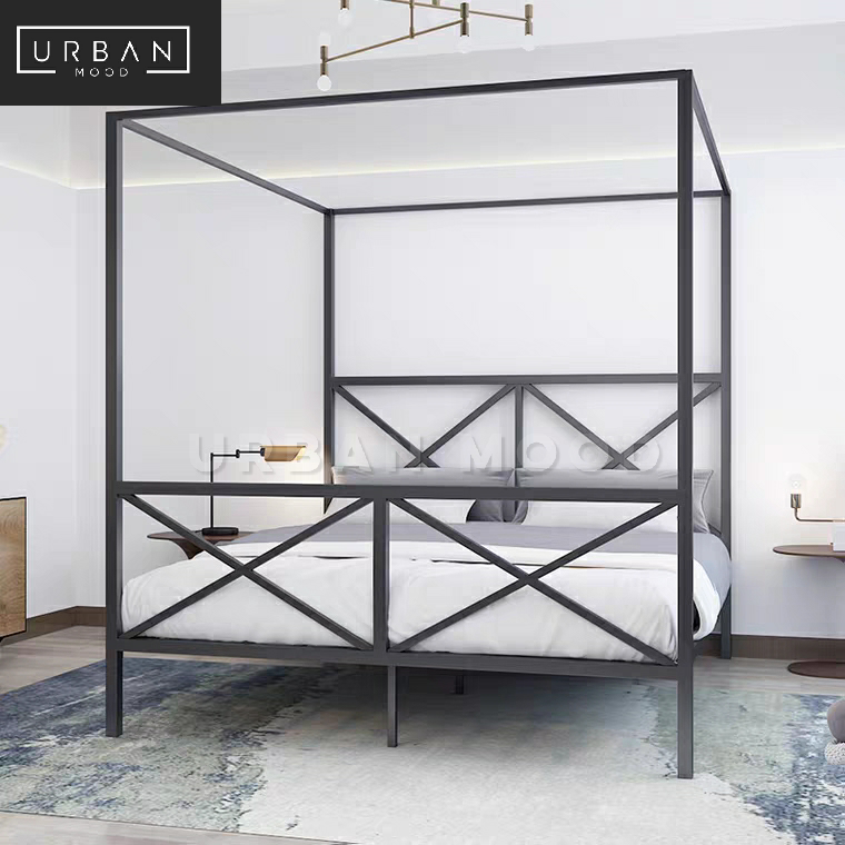 BARD Modern Industrial Canopy Bedframe