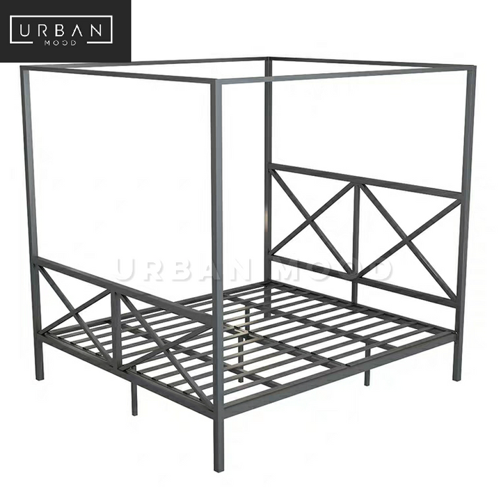 BARD Modern Industrial Canopy Bedframe