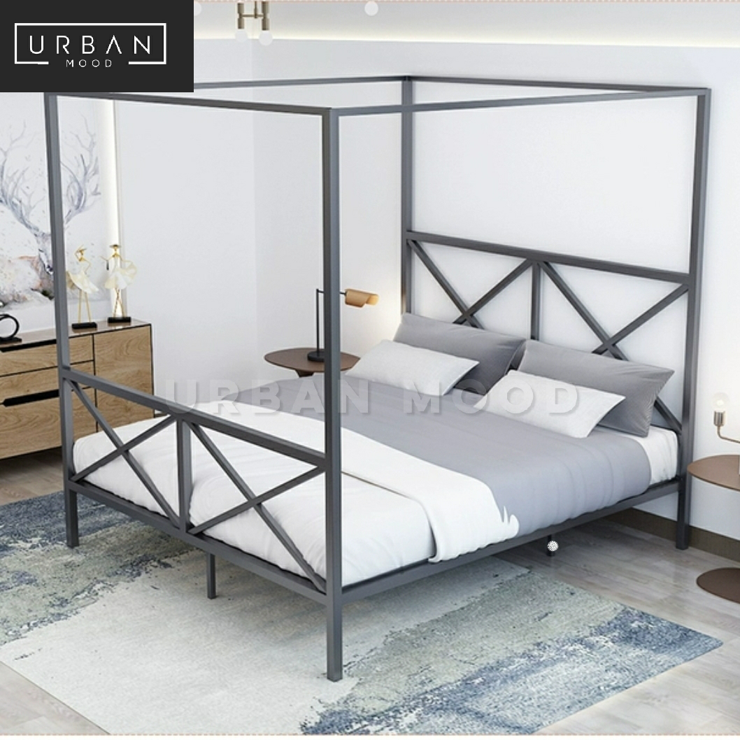 BARD Modern Industrial Canopy Bedframe