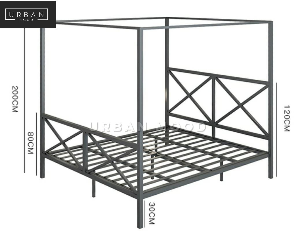 BARD Modern Industrial Canopy Bedframe