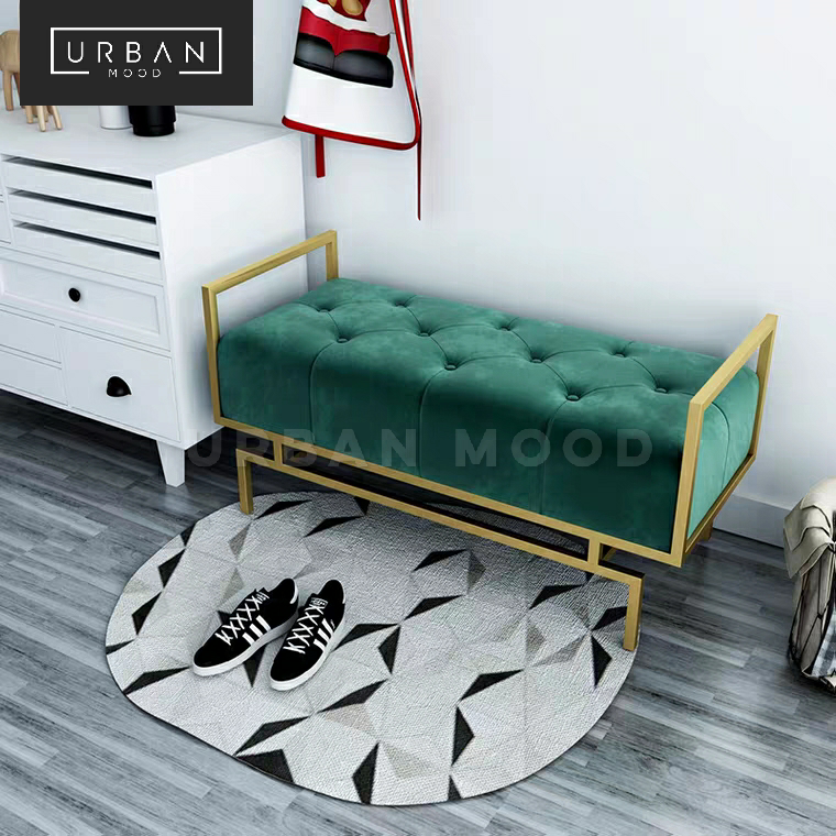 THERON Modern Velvet Entryway Bench