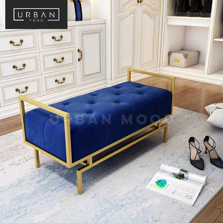 THERON Modern Velvet Entryway Bench