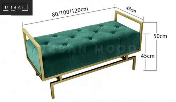 THERON Modern Velvet Entryway Bench