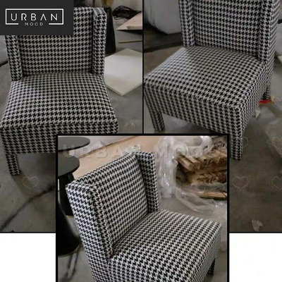 HUME Modern Houndstooth Armchair