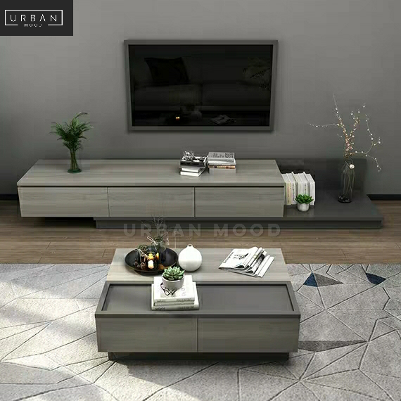 MIDORI Ash Grey Platform TV Console