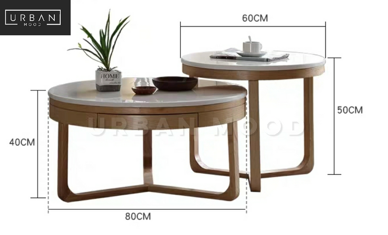 ENDERS Scandinavian Round Marble Coffee Table