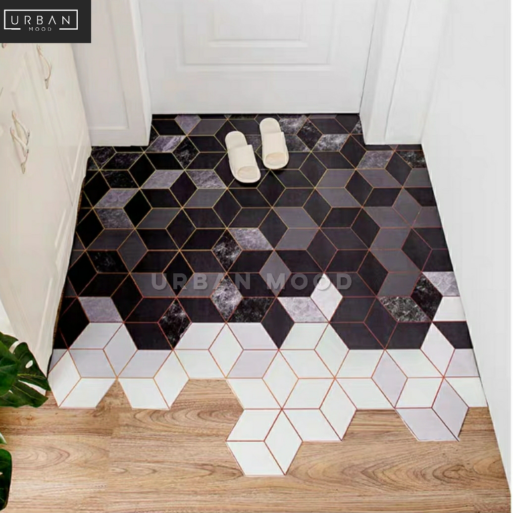 SLATE Modern Hexagon Entryway Floor Rug