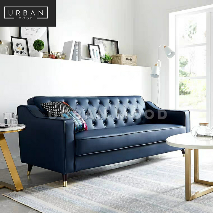 FOIX Classic Faux Leather Tufted Sofa