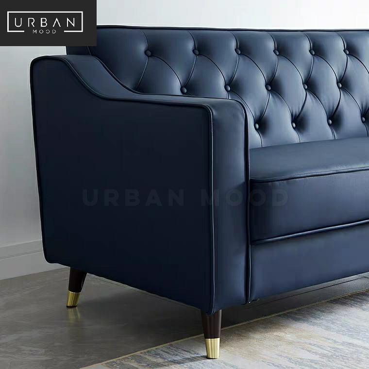 FOIX Classic Faux Leather Tufted Sofa