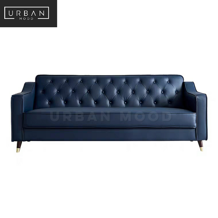 FOIX Classic Faux Leather Tufted Sofa