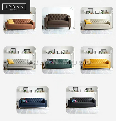 FOIX Classic Faux Leather Tufted Sofa