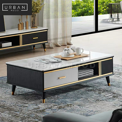 ONYX Modern Marble TV Console & Coffee Table