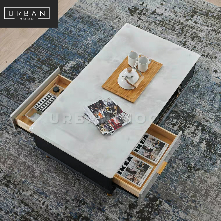 ONYX Modern Marble TV Console & Coffee Table