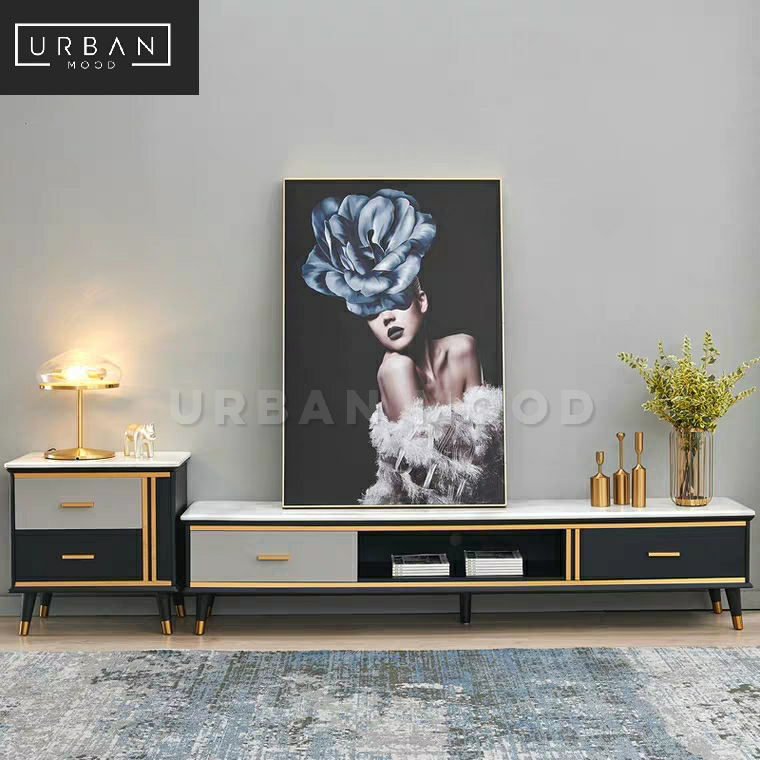 ONYX Modern Marble TV Console & Coffee Table