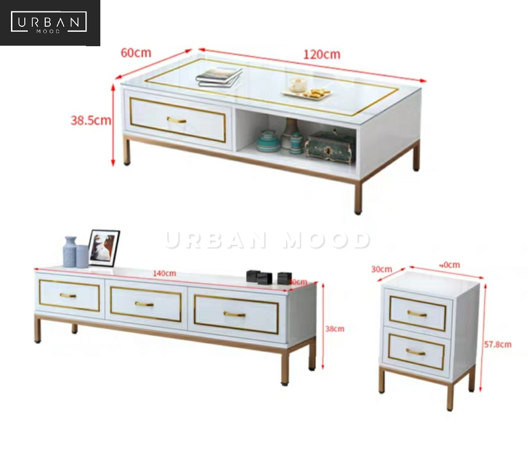 KIN Modern Victorian TV Console & Coffee Table